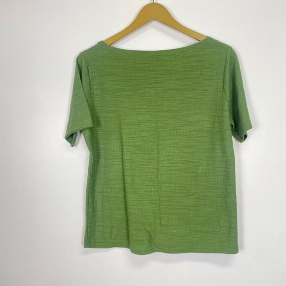 J. Crew Green Textured Short Sleeve Top - Picture 9 of 10